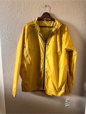 🐝Copper  Fit Lightweight Yellow Hooded Windbreaker Jacket Men’s L NWT